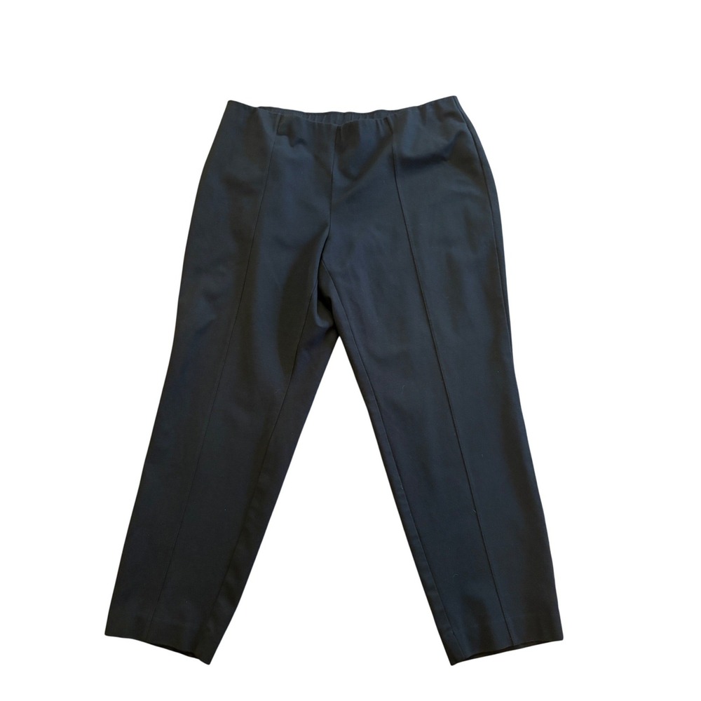 J. Jill Black Ponte Slim Leg Pull On Pants Womens Large Petite Stretch Seamed